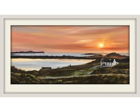 Toin a Bhaile, Rann na Feirste - sunset over the town